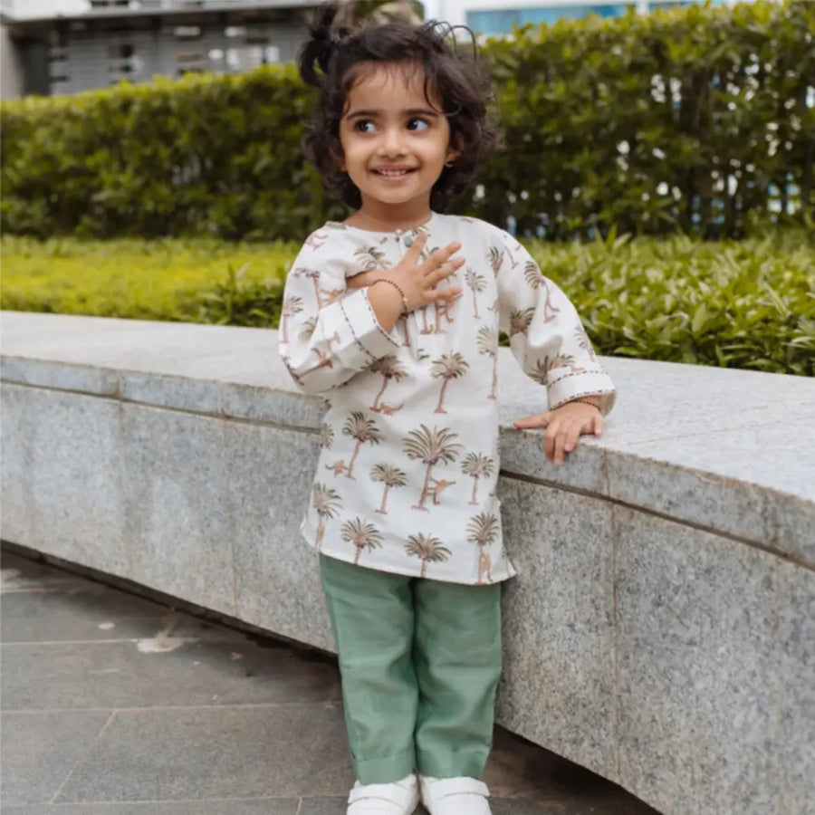 Dulaar Chanderi Hand-Block Printed Kurta Pyjama Set
