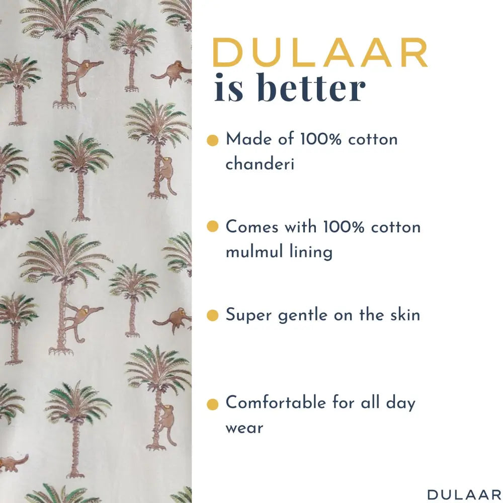 Dulaar Chanderi Hand-Block Printed Kurta Pyjama Set