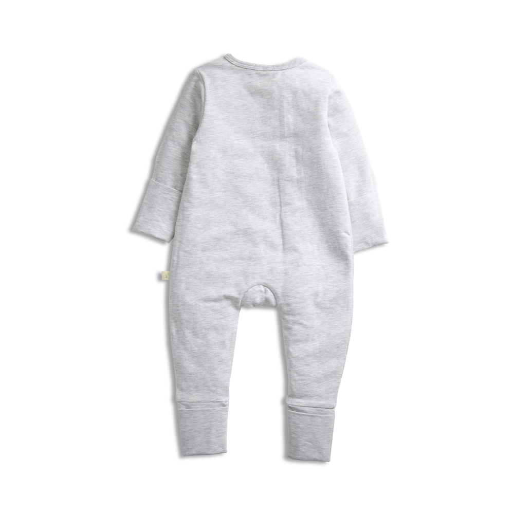 Tiny Twig Long Sleeve Zipsuit - Grey Marl