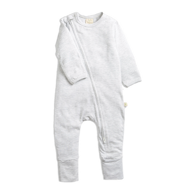 Tiny Twig Long Sleeve Zipsuit - Grey Marl