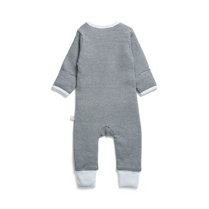 Tiny Twig Long Sleeve Zipsuit - Graphite Stripes