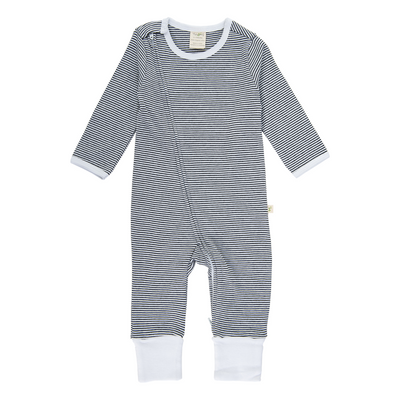 Tiny Twig Long Sleeve Zipsuit - Graphite Stripes