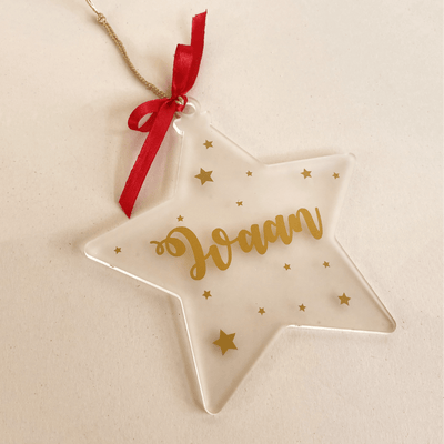 GWD Kids Personalised Star Shaped Frosted Christmas Ornament