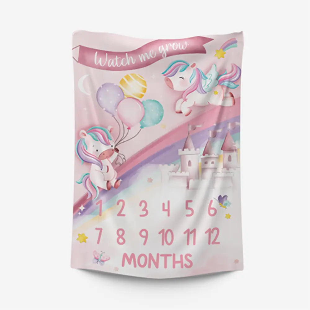 GWD Kids Baby Milestone Blanket - Flying Unicorns