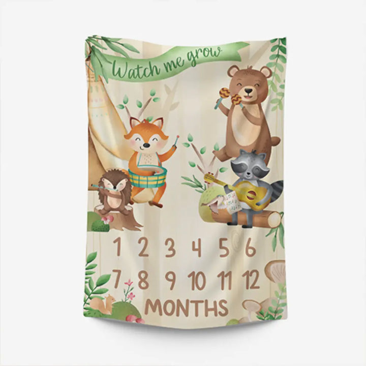 GWD Kids Baby Milestone Blanket - Woodland Animals