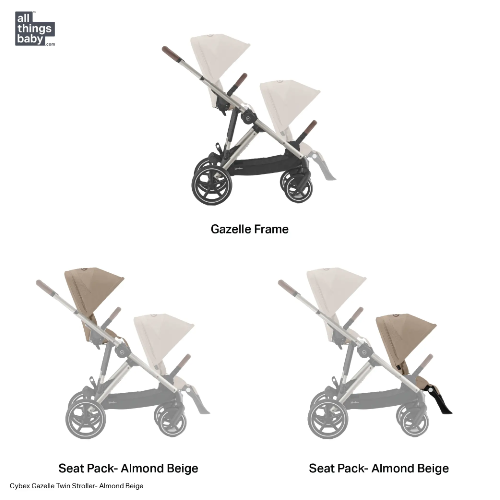 Cybex Gazelle Double Stroller for Twins/Siblings