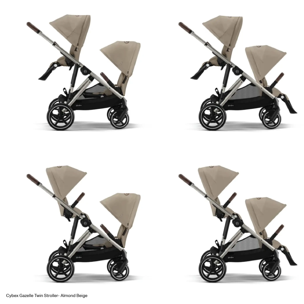 Cybex Gazelle Double Stroller for Twins - Almond Beige