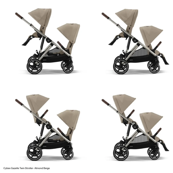 Cybex Gazelle Double Stroller for Twins - Almond Beige