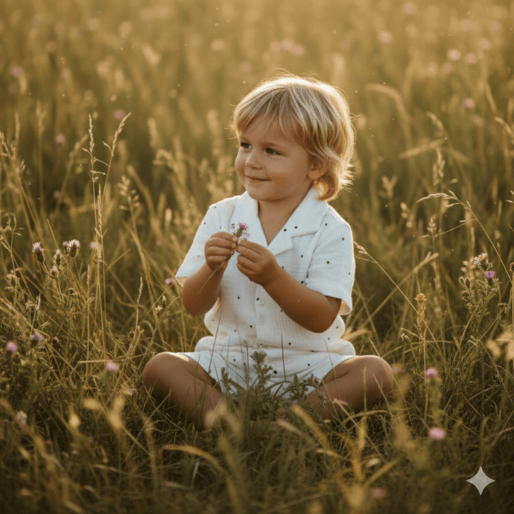 PureCloth.Co Mister Dot Muslin Co-Ord Set For Boys - Off-White