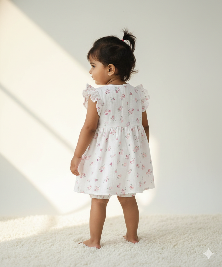 Sweetlime By AS Pink Floral Print Organic Cotton Co-ord Set