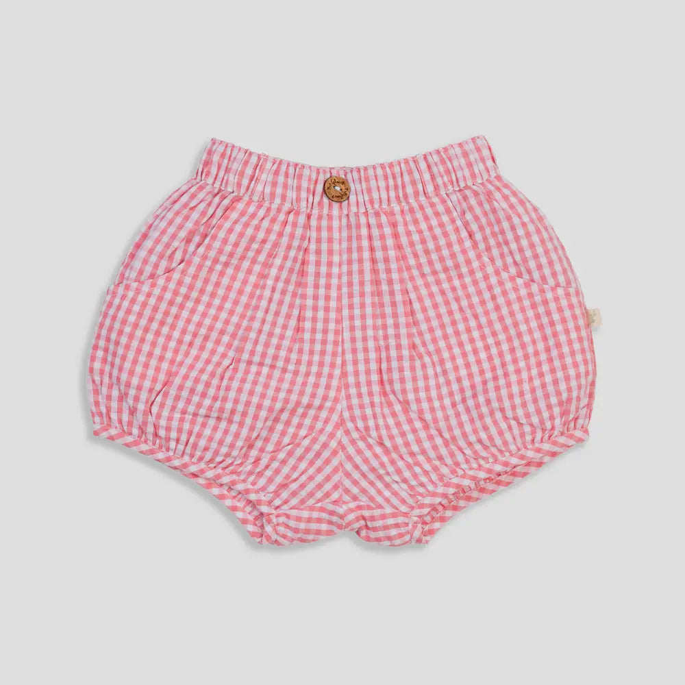Tiny Twig Berry Gingham Girls Shorts