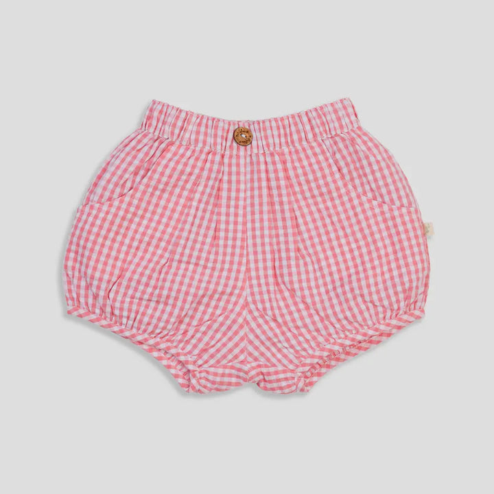 Tiny Twig Berry Gingham Girls Shorts