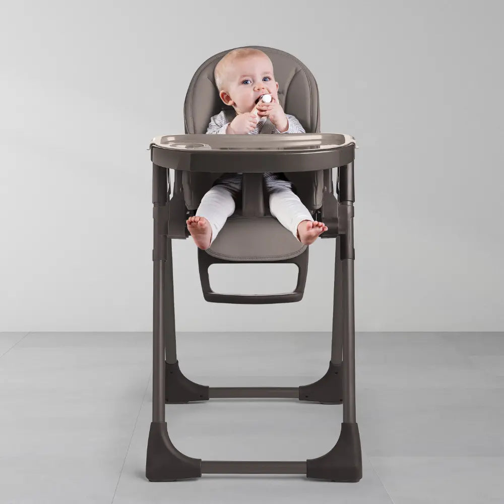 Silver Cross Gourmet High Chair|5 Position Recline|Adjustable Footrest|7 Height Positions|Super Lightweight|Birth to 36 months (15 Kg) - Cappuccino