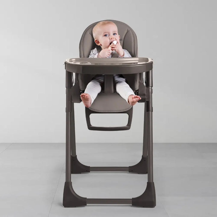Silver Cross Gourmet High Chair|5 Position Recline|Adjustable Footrest|7 Height Positions|Super Lightweight|Birth to 36 months (15 Kg) - Cappuccino