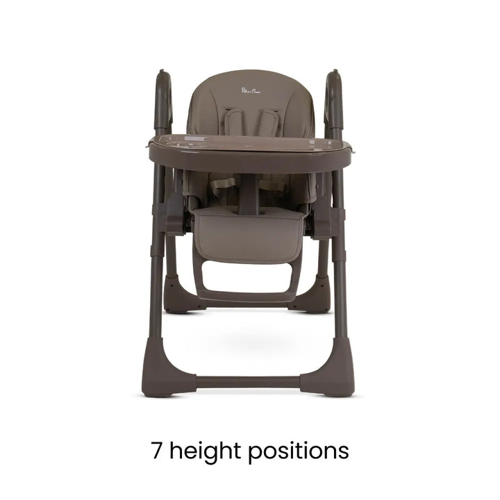 Silver Cross Gourmet High Chair|5 Position Recline|Adjustable Footrest|7 Height Positions|Super Lightweight|Birth to 36 months (15 Kg) - Cappuccino