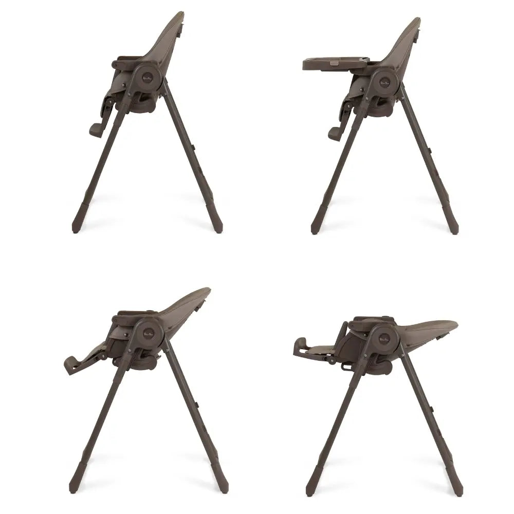 Silver Cross Gourmet High Chair|5 Position Recline|Adjustable Footrest|7 Height Positions|Super Lightweight|Birth to 36 months (15 Kg) - Cappuccino