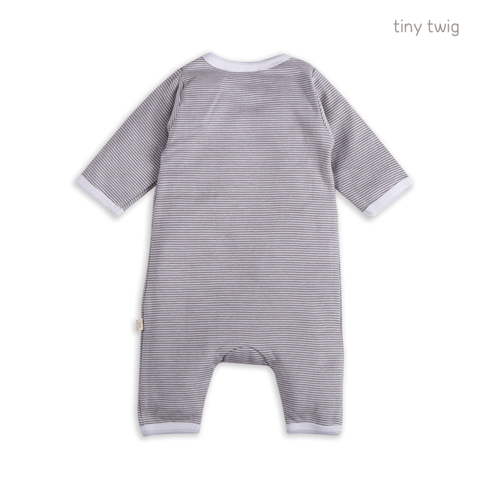 Tiny Twig Snapsuit Granite Stripes