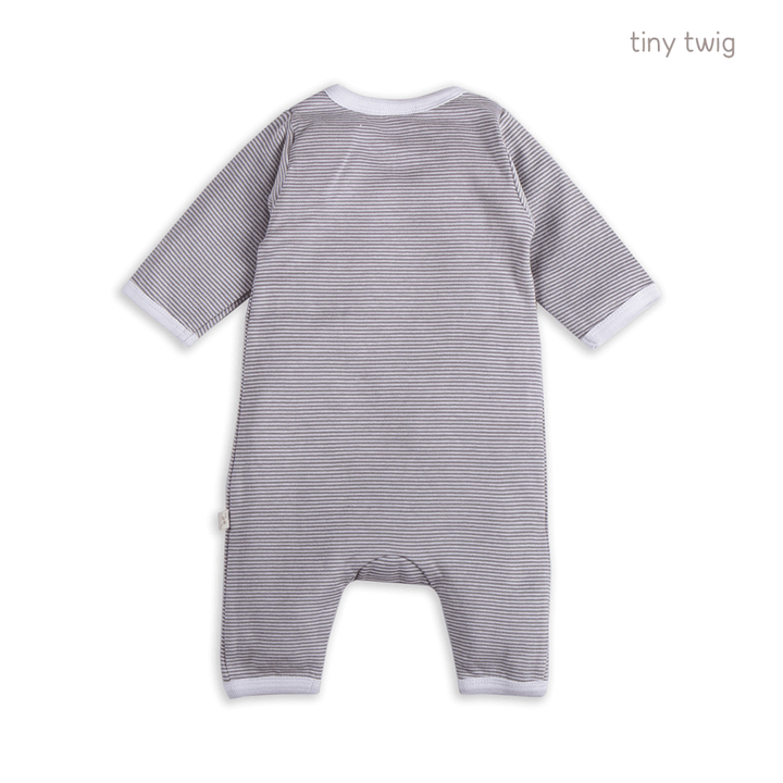 Tiny Twig Snapsuit Granite Stripes