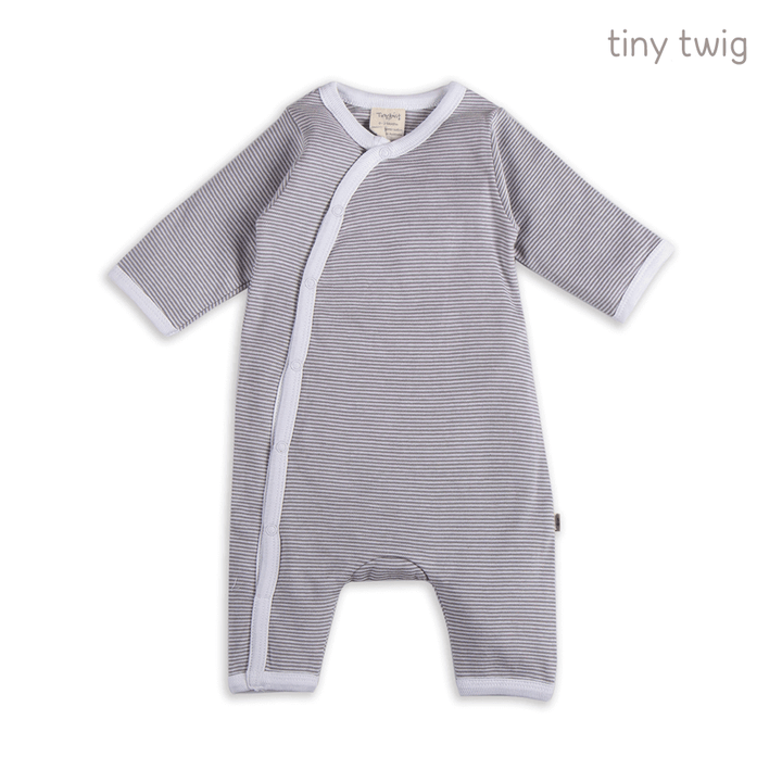 Tiny Twig Snapsuit Granite Stripes