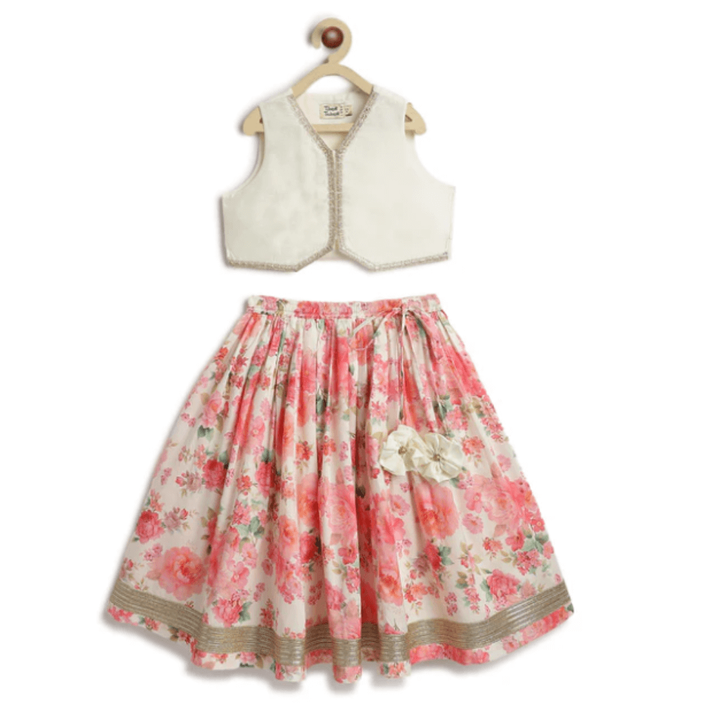 Tiber Taber Kids Gulaabo Lehenga Set with Bandana