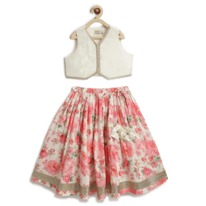 Tiber Taber Kids Gulaabo Lehenga Set with Bandana