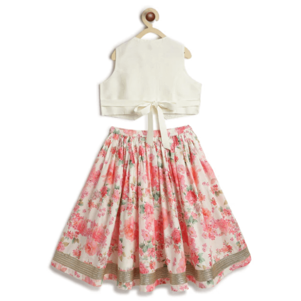 Tiber Taber Kids Gulaabo Lehenga Set with Bandana