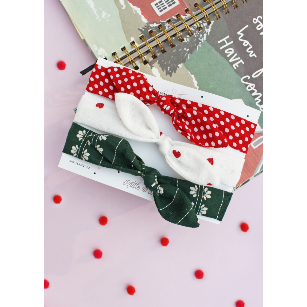 Rattle & Co Deck The Halls - Set of 3 Headbands