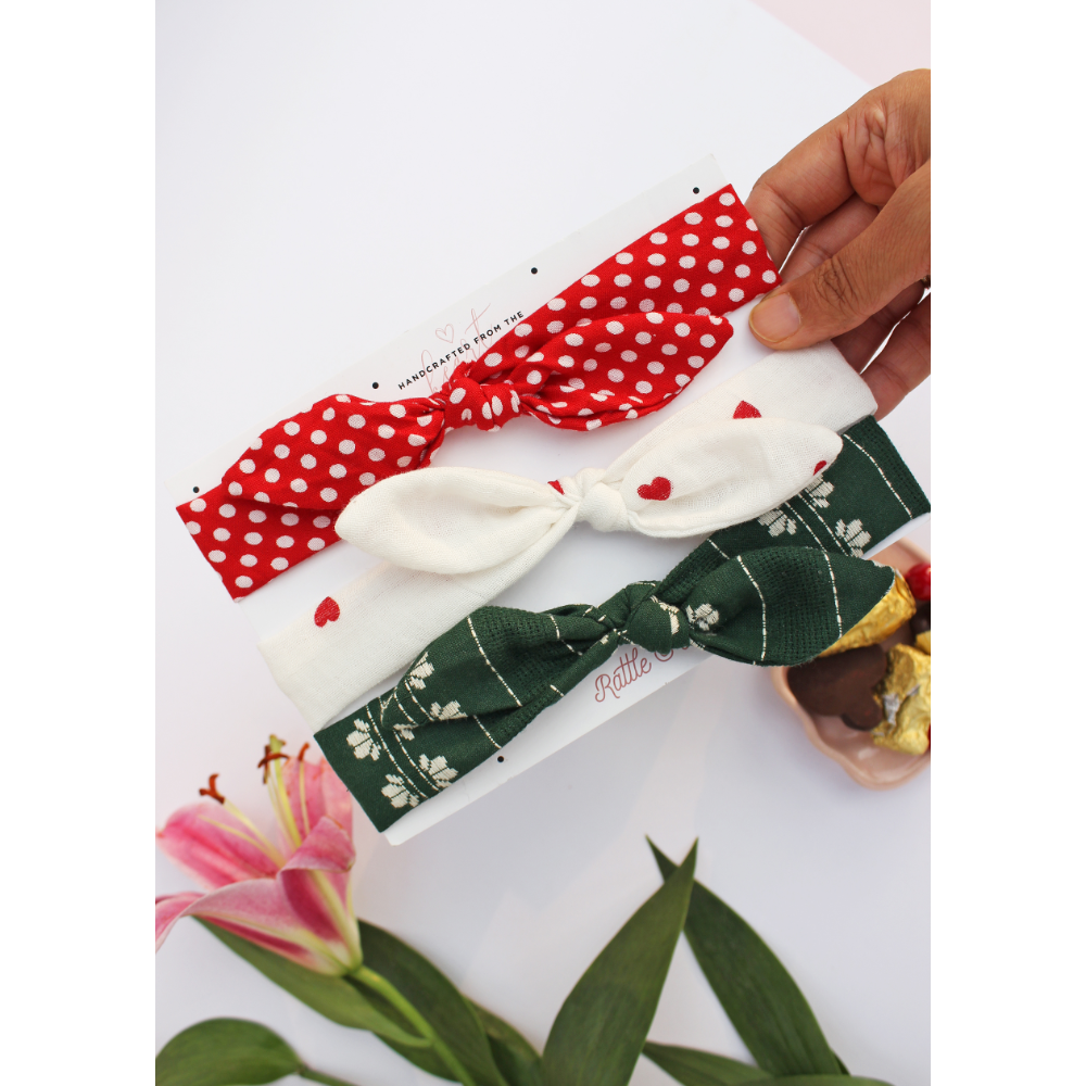 Rattle & Co Deck The Halls - Set of 3 Headbands