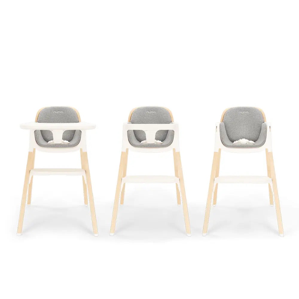 Nuna Bryn Baby High Chair-With Removable Seat Pad &amp; Child Tray-Tool Free Assembly-Made From Premium Black Walnut &amp; Maple Woods-For 6M+ (Upto 100 Kg)-Heritage