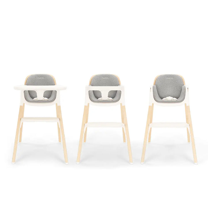 Nuna Bryn Baby High Chair-With Removable Seat Pad &amp; Child Tray-Tool Free Assembly-Made From Premium Black Walnut &amp; Maple Woods-For 6M+ (Upto 100 Kg)-Heritage