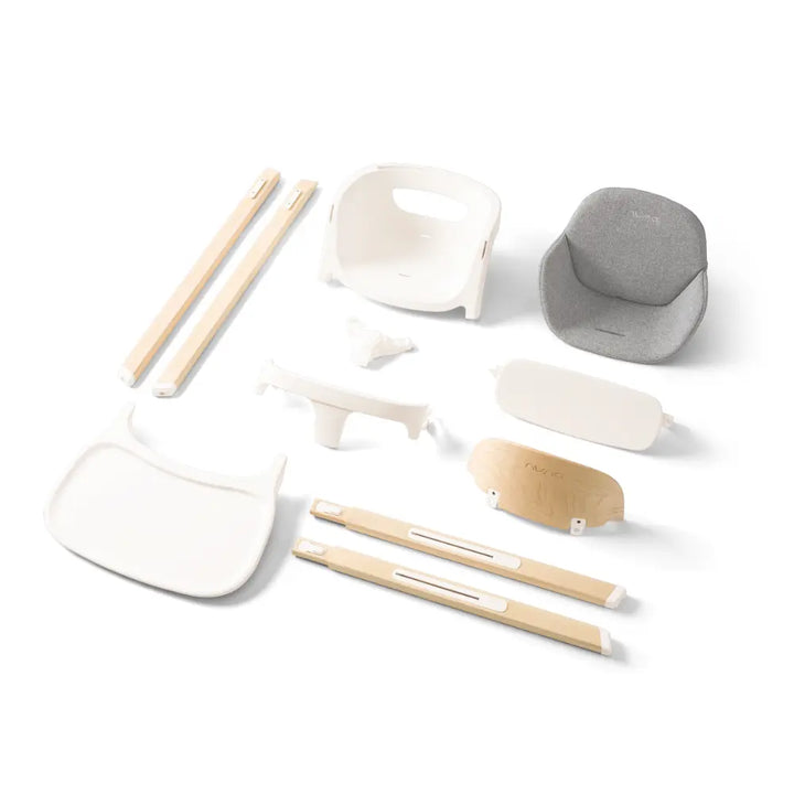 Nuna Bryn Baby High Chair-With Removable Seat Pad &amp; Child Tray-Tool Free Assembly-Made From Premium Black Walnut &amp; Maple Woods-For 6M+ (Upto 100 Kg)-Heritage