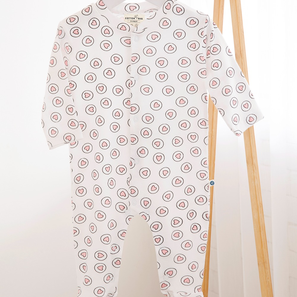 Cotton Bug Pyjama Romper - Hearts