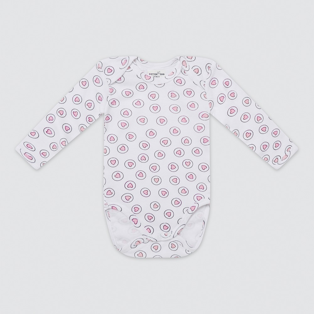 Cotton Bug Full Sleeves Romper - Set of 3 - Hearts
