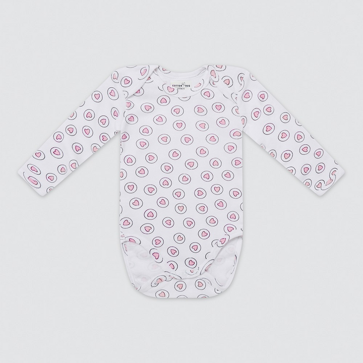 Cotton Bug Full Sleeves Romper - Set of 3 - Hearts