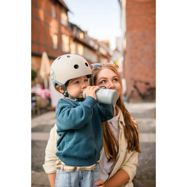 Scoot &amp; Ride Kids Helmet XXS-S (45-51 cm) | Lightweight Adjustable Helmet with LED Safety Light, Magnetic Buckle &amp; Ventilation | Toddler and Kids Helmet for Cycling, Scooting, Skating &amp; Outdoor Play - Ash