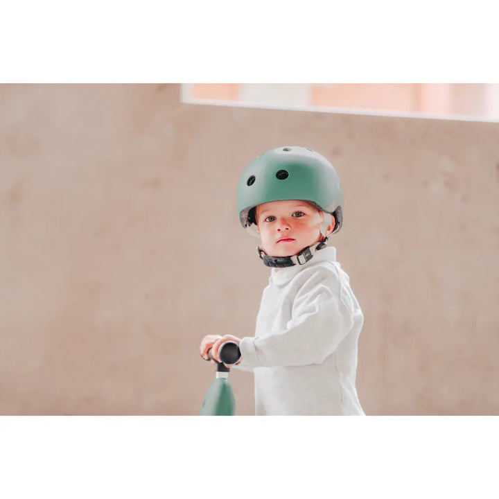 Scoot &amp; Ride Kids Helmet XXS-S (45-51 cm) | Lightweight Adjustable Helmet with LED Safety Light, Magnetic Buckle &amp; Ventilation | Toddler and Kids Helmet for Cycling, Scooting, Skating &amp; Outdoor Play - Forest