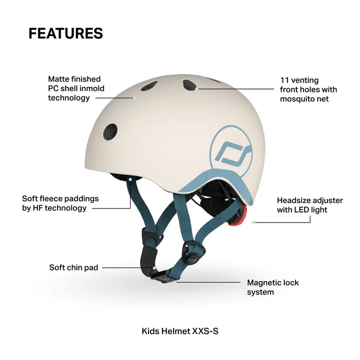 Scoot &amp; Ride Highwaykick 1 Kids Scooter with Helmet &amp; Protective Gear Set | Convertible Ride-On Scooter with Adjustable Helmet, Knee &amp; Elbow Pads | Ideal for Toddlers &amp; Kids - Ash
