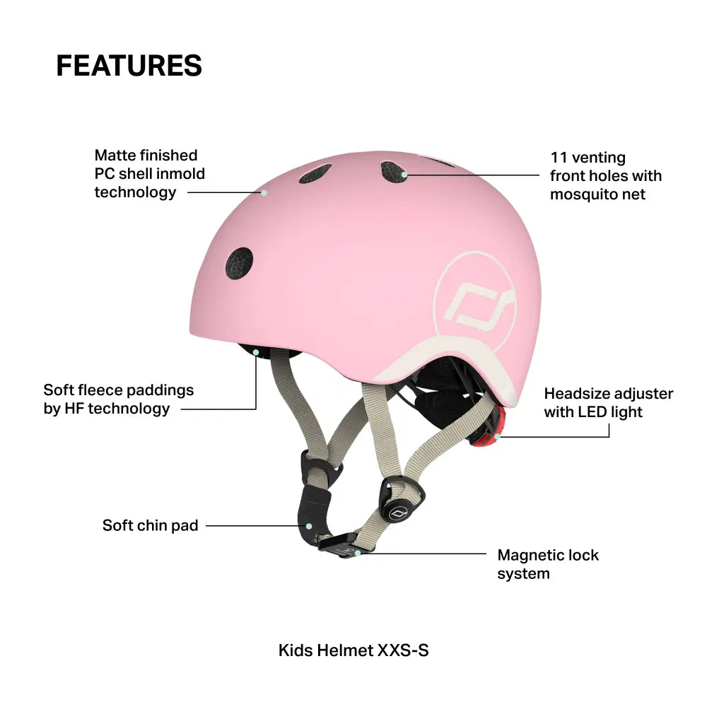 Scoot &amp; Ride Highwaykick 1 Kids Scooter with Helmet &amp; Protective Gear Set | Convertible Ride-On Scooter with Adjustable Helmet, Knee &amp; Elbow Pads | Ideal for Toddlers &amp; Kids - Rose