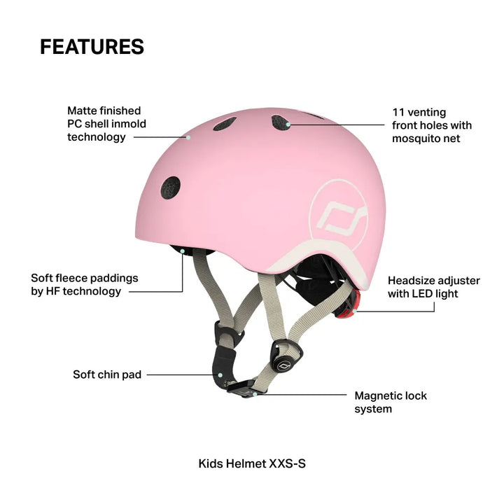 Scoot &amp; Ride Highwaykick 1 Kids Scooter with Helmet &amp; Protective Gear Set | Convertible Ride-On Scooter with Adjustable Helmet, Knee &amp; Elbow Pads | Ideal for Toddlers &amp; Kids - Rose