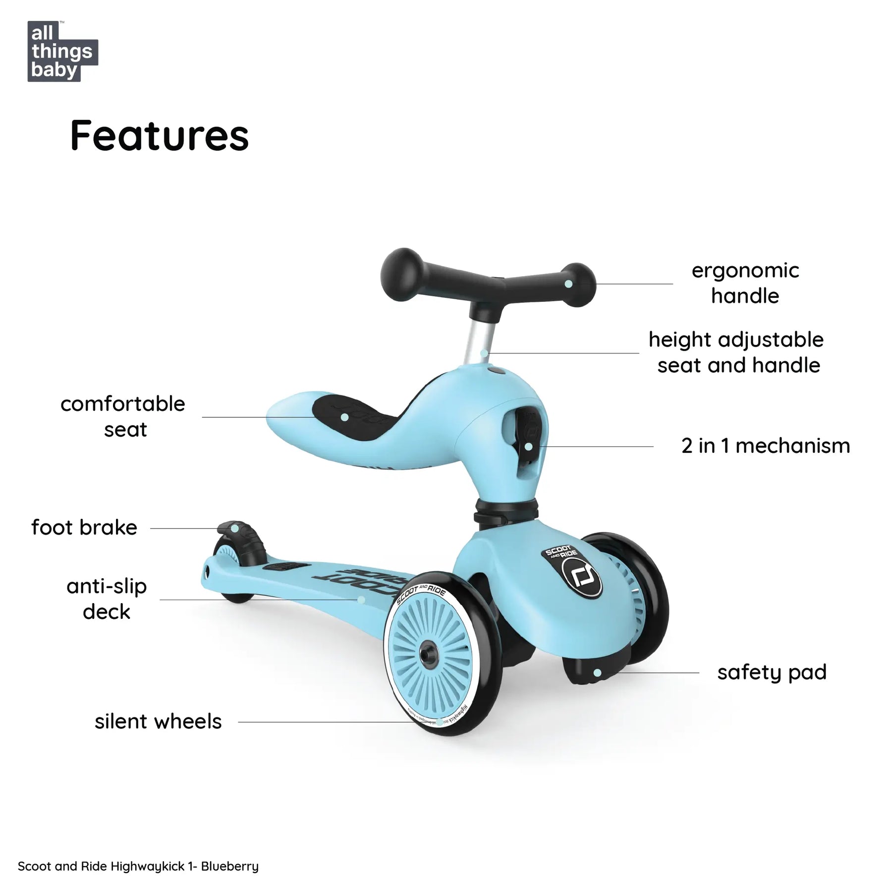 Scoot and Ride Highwaykick 1 - Blueberry – AllThingsBaby.com Scoot and Ride Highwaykick 1 - Blueberry – AllThingsBaby.com