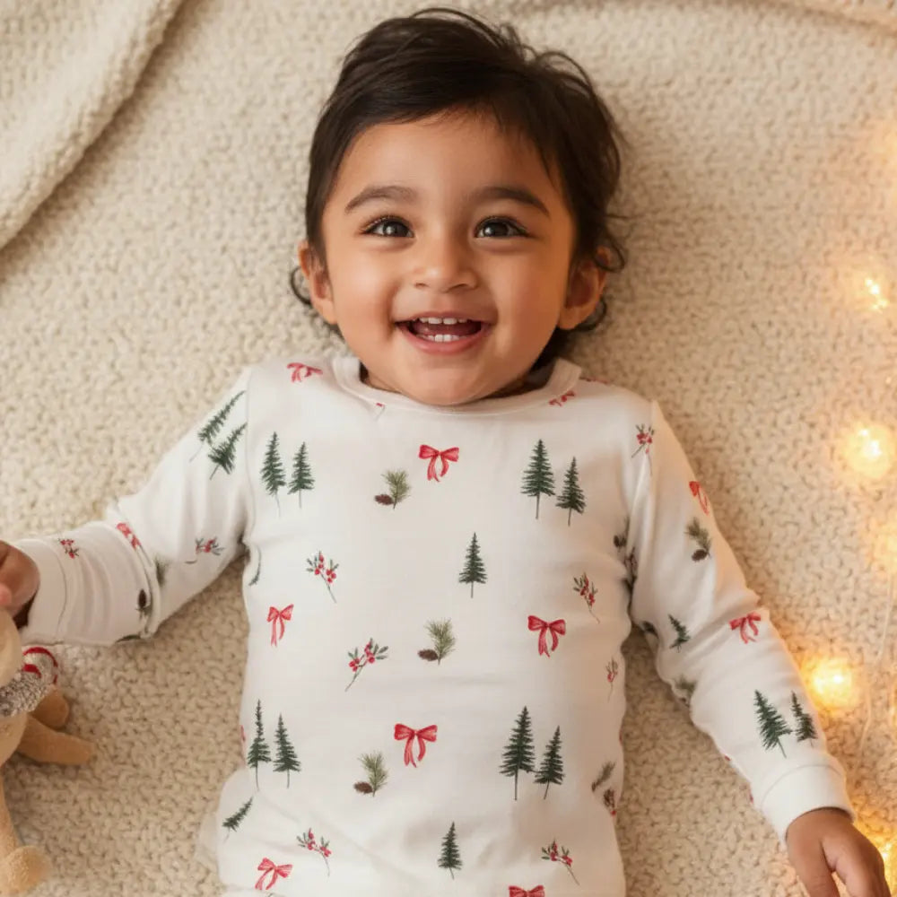 Bubz Bamboo Baby Long Co-rd Set - Soft Breathable Outfit - Woodland Cheers