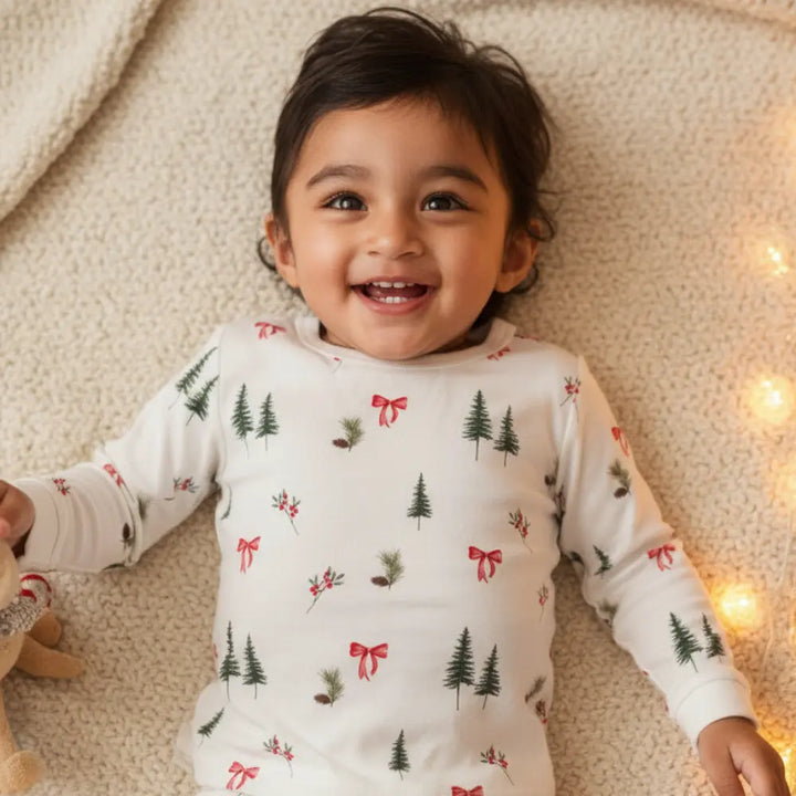 Bubz Bamboo Baby Long Co-rd Set - Soft Breathable Outfit - Woodland Cheers