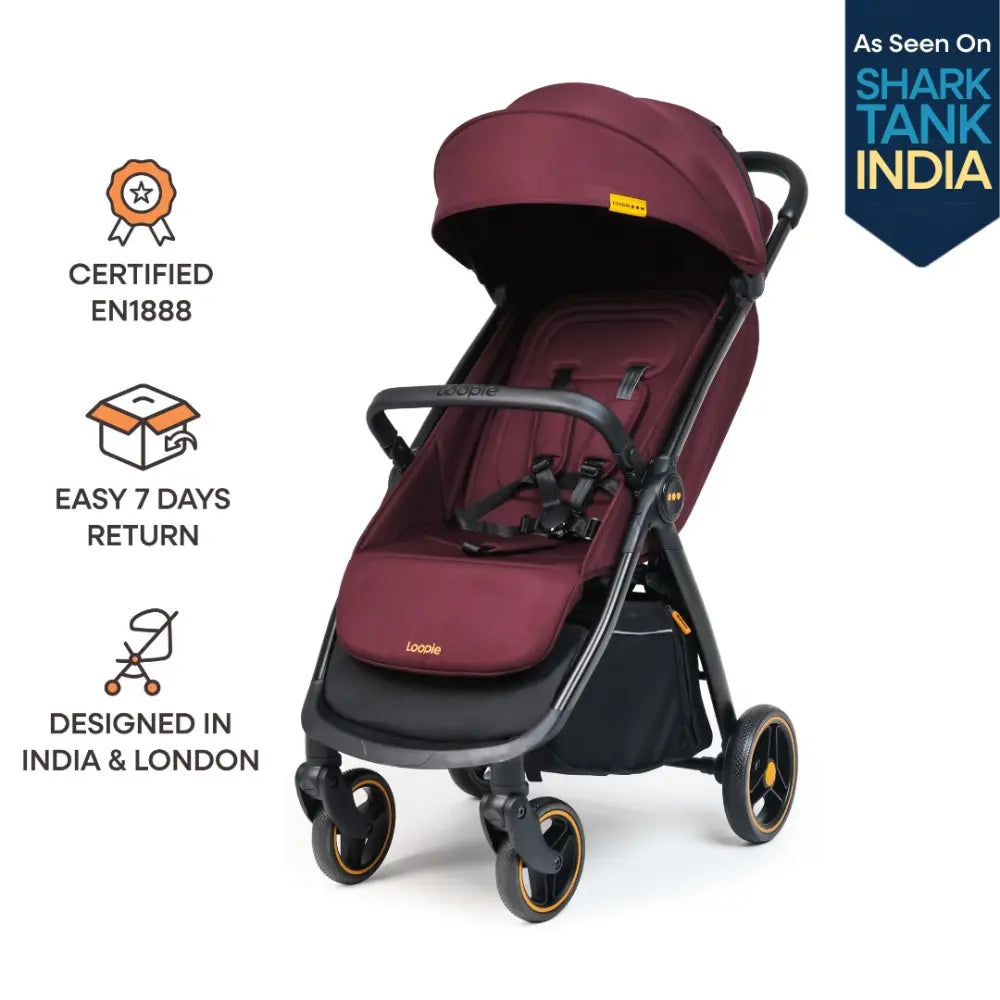 Loopie Hop Stroller - Maroon Mulberry