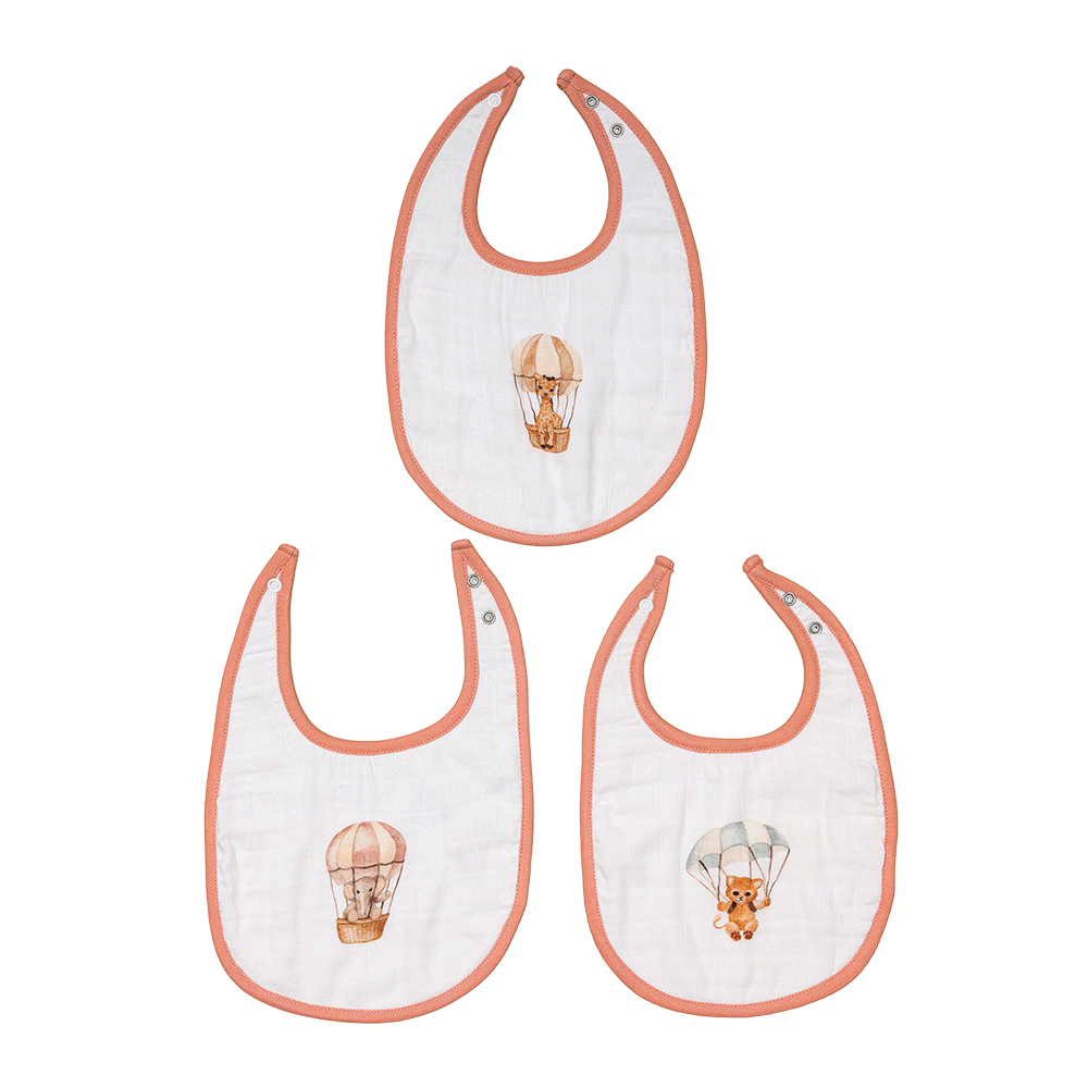 Cugo Bamboo Cotton Muslin Bibs (Pack of 3)