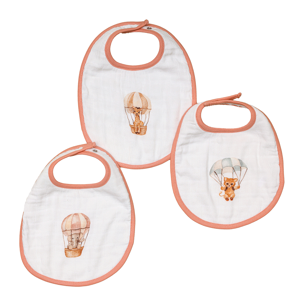 Cugo Bamboo Cotton Muslin Bibs (Pack of 3)