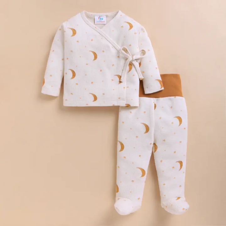 Cot &amp; Candy Baby Organic Kimono Top with Roll Top Footed Pant - Tiny Twinkle