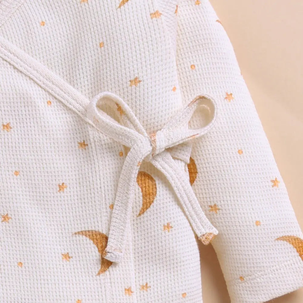 Cot &amp; Candy Baby Organic Kimono Top with Roll Top Footed Pant - Tiny Twinkle