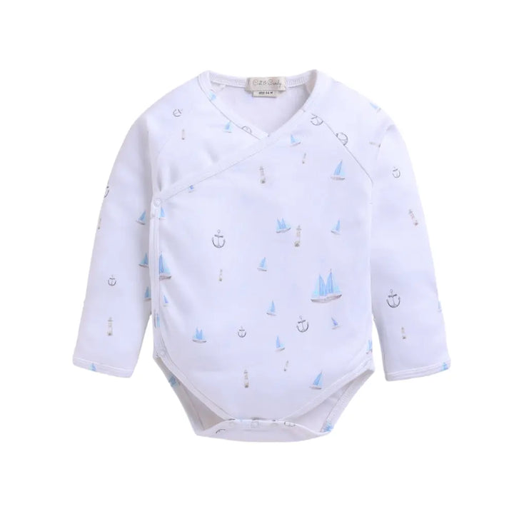Cot &amp; Candy Organic Kimono Bodysuit - Sail Away Print