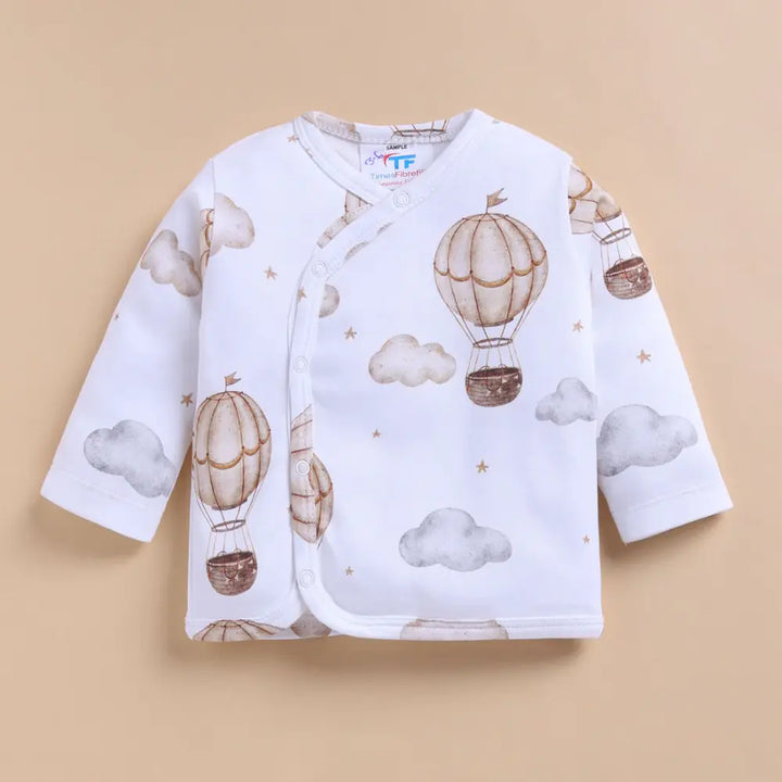 Cot &amp; Candy Baby Organic Kimono Top With Footed Pant - Balloon Pop