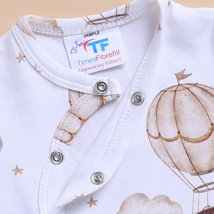 Cot &amp; Candy Baby Organic Kimono Top With Footed Pant - Balloon Pop